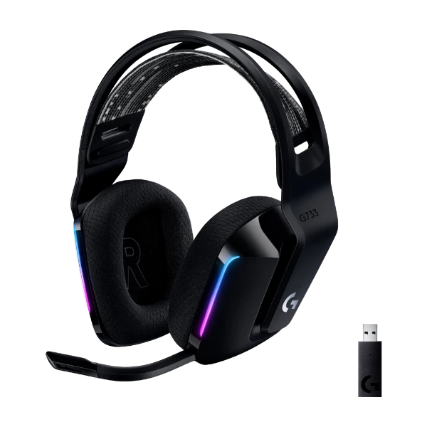 G733 LIGHTSPEED trådløst gaming headset, sort