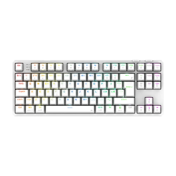 Cyclops Pro TKL trådløst gaming tastatur, hvid