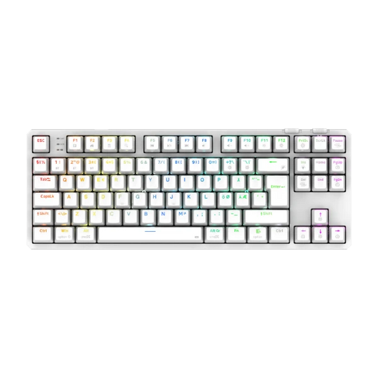 Cyclops Pro TKL trådløst gaming tastatur, hvid